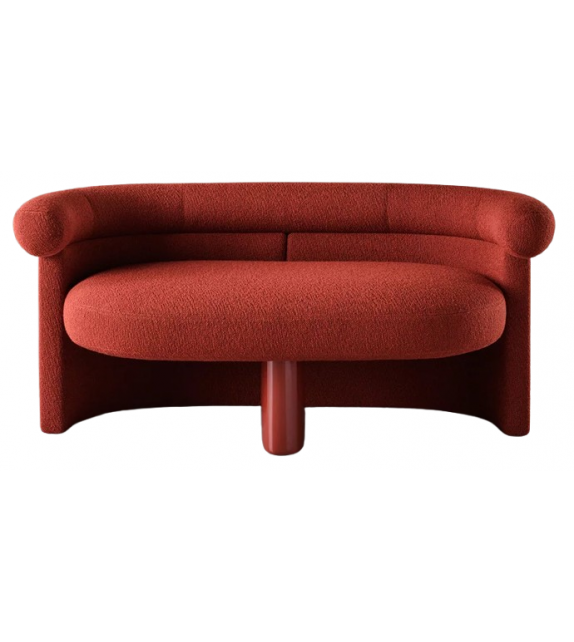 Jeanette Meridiani Love Seat with Wooden Central Leg